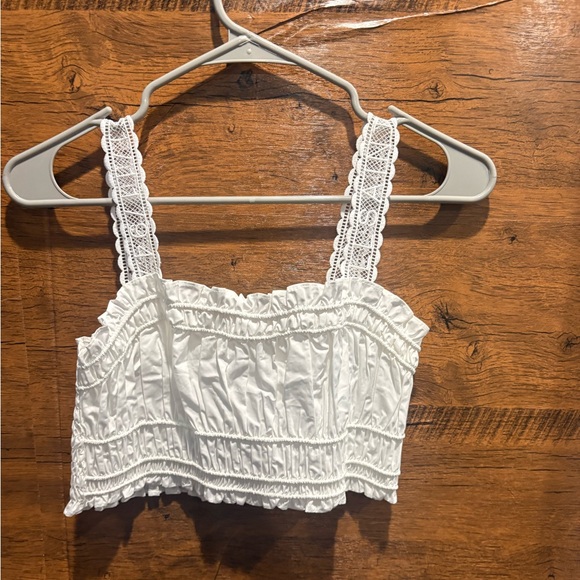 All Saints Top Smocked Alex Crop Top - Picture 5 of 9